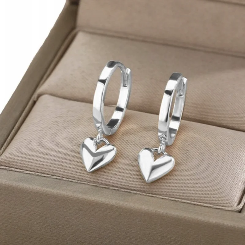 Dámské náušnice srdíčka - chirurgická postříbřená ocel
