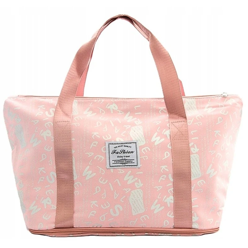 Velká nákupní dámská taška FaShion RO229 - růžová cestovní