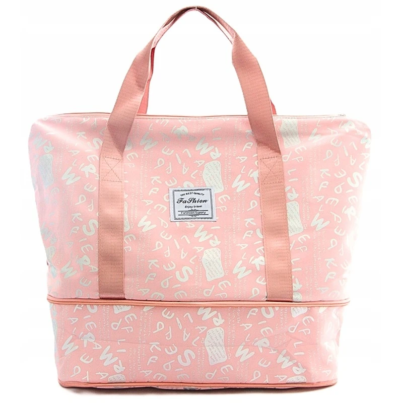 Prostorná velká dámská cestovní taška FaShion RO229 růžové provedení