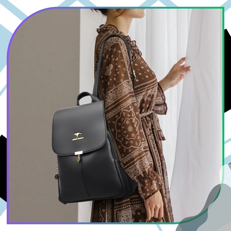 Módní kožený městský batoh DAFNI DB08