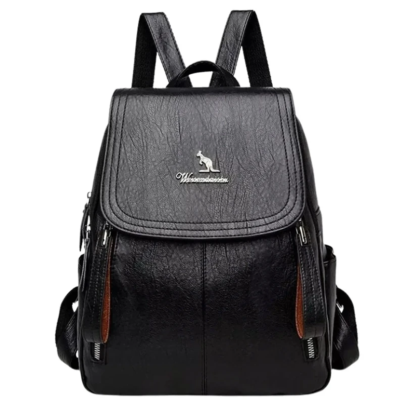 Elegantní módní dámský batoh - ekologická kůže - černý