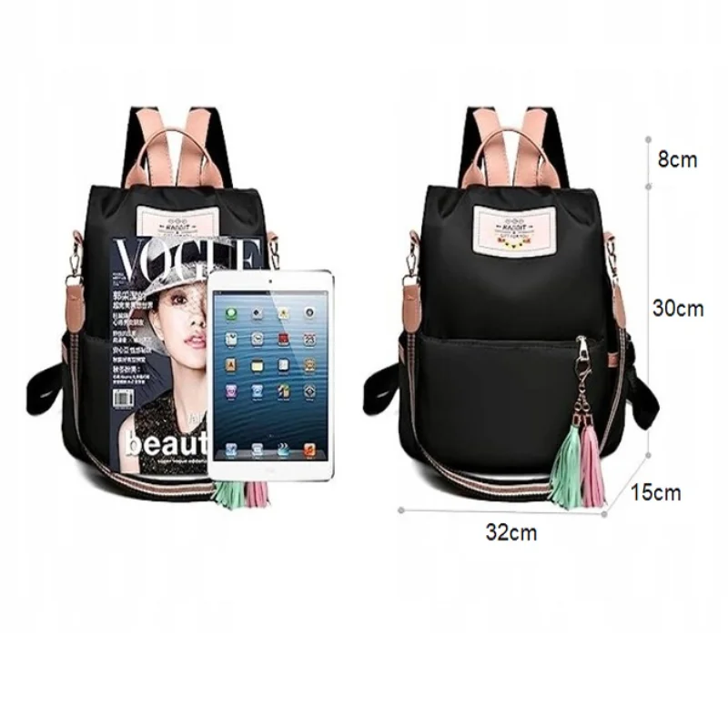 Černý dámský batoh na záda nebo přes rameno Rabbit RO103