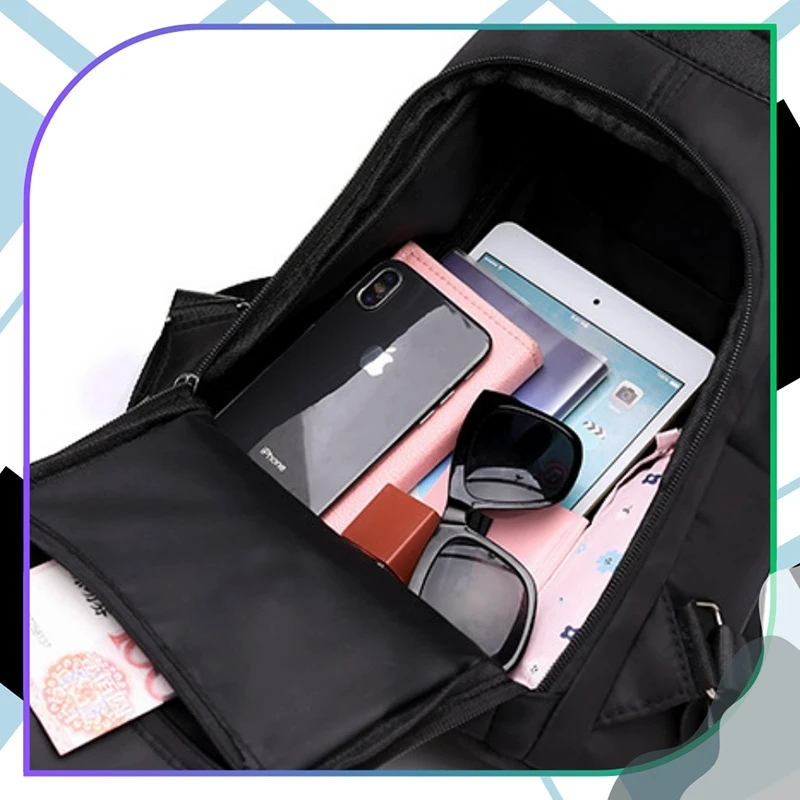 Černý dámský městský batoh s otevíráním ze zadní strany AJDA RX75