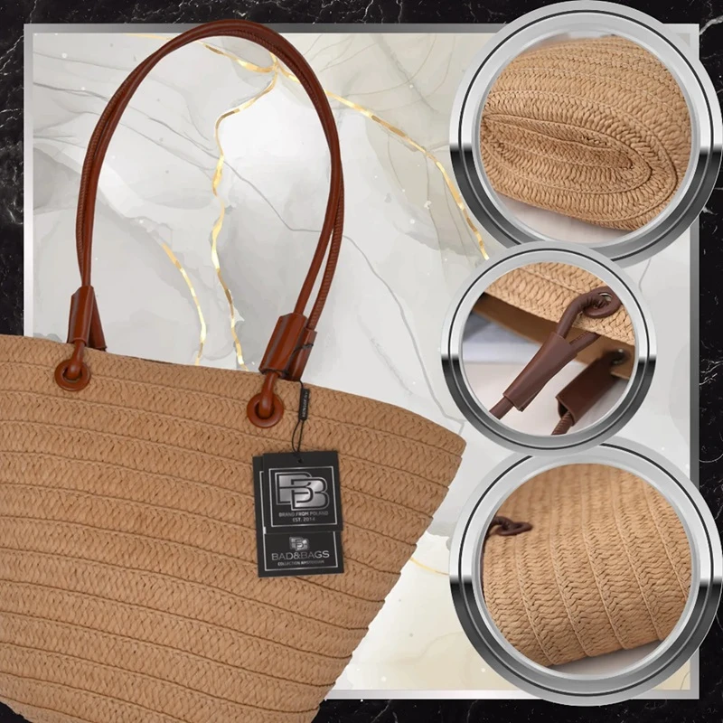 Kvalitní plážová slaměná taška BB04