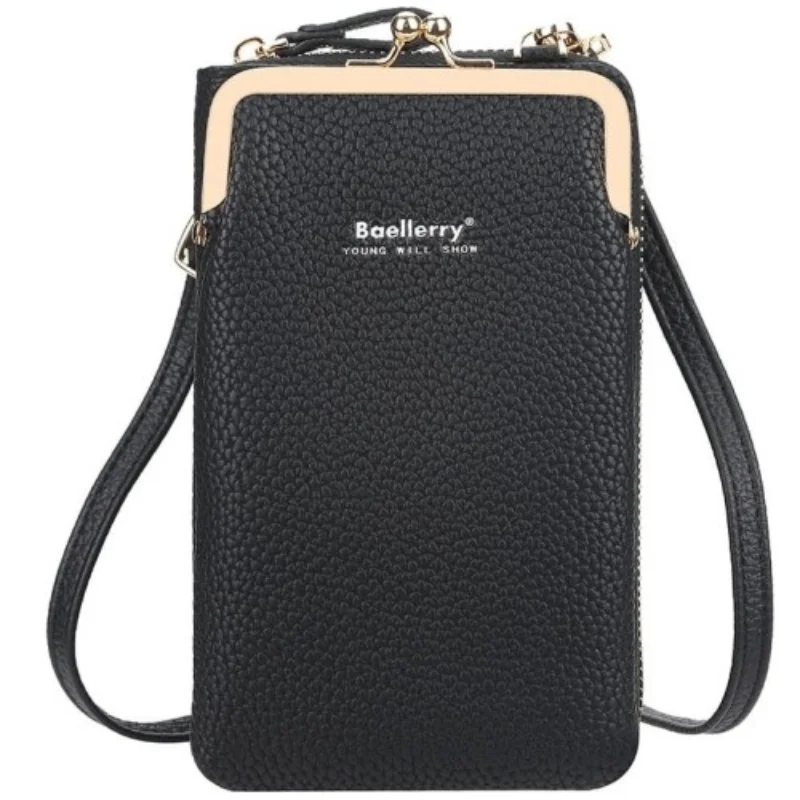 Dámská černé pouzdro na telefon přes rameno