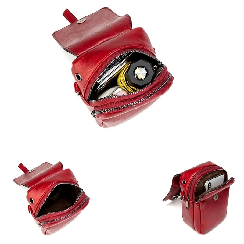 Dámská červená crossbody taštička n telefon a doklady DK10