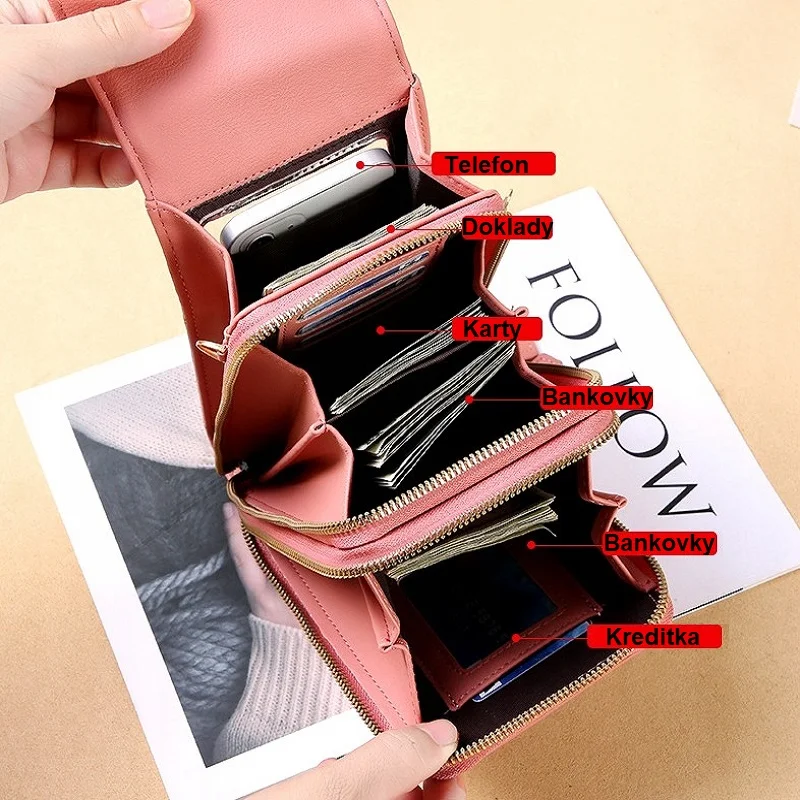 Univerzální dámská kabelka na telefon přes rameno