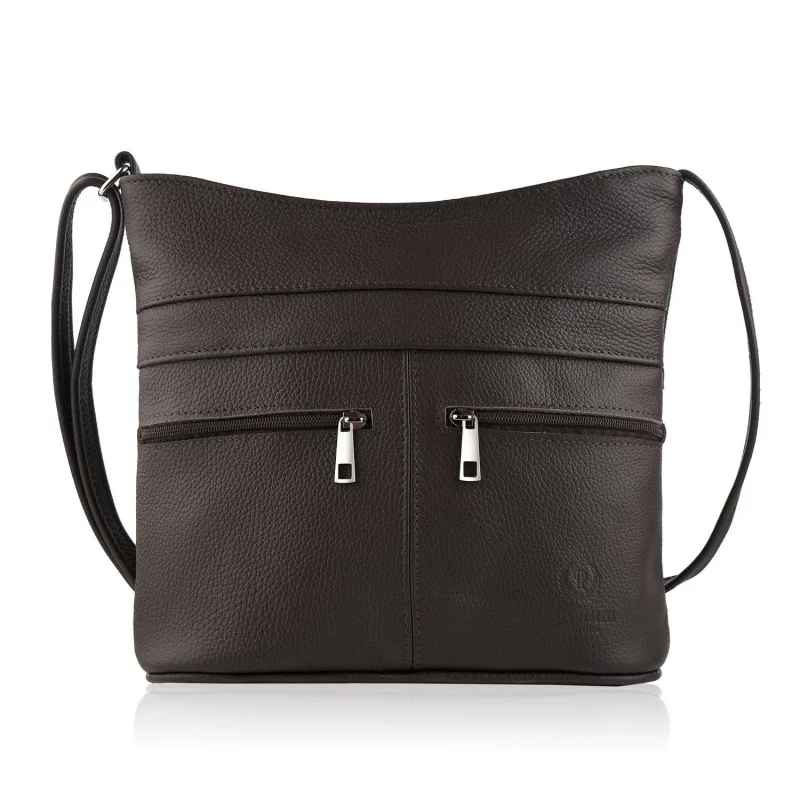 Kožená ´módní dámská kabelka z pravé kůže - hnědá