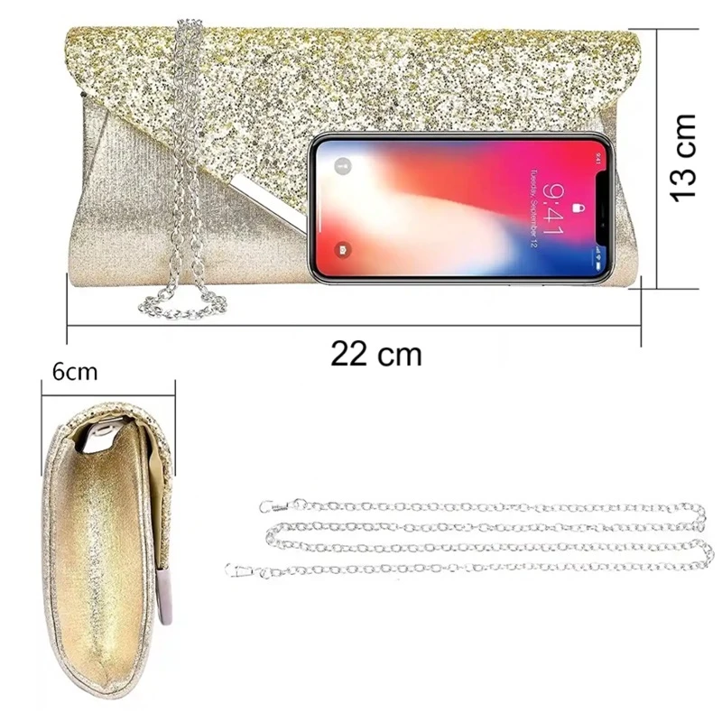 Večerní zlatá dámská kabelka