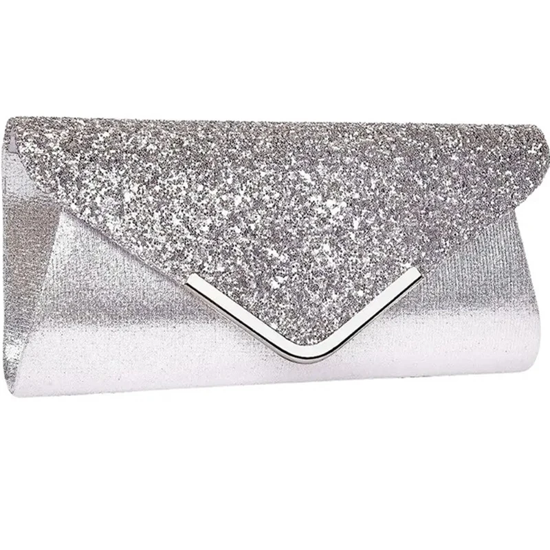 Společenská kabelka psaníčko stříbrná PS104