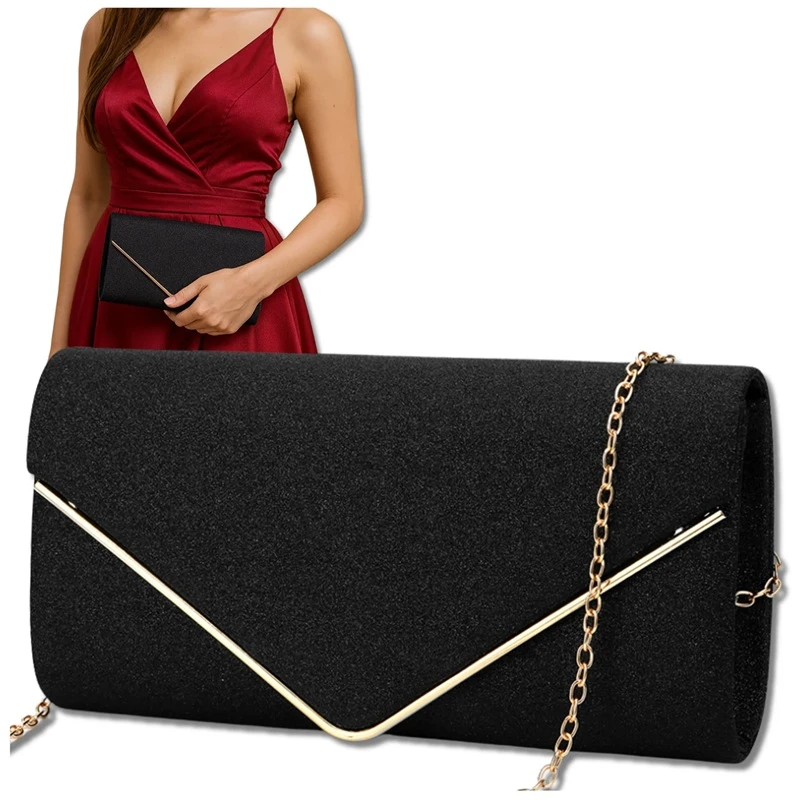 Elegantní večerní společenská kabelka PS134 - psaníčko černá barva