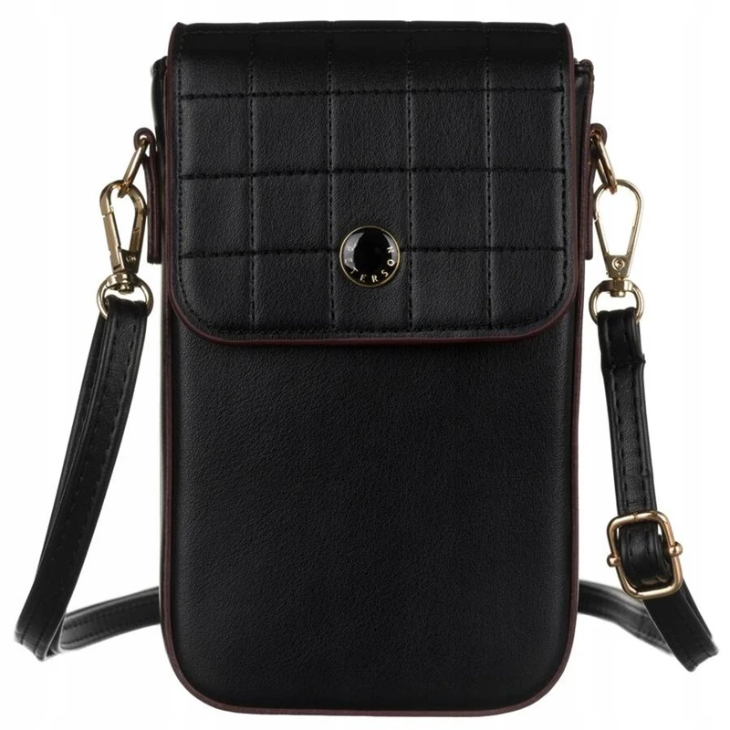 Módní malá kožená taštička na telefon a doklady PT15 černá