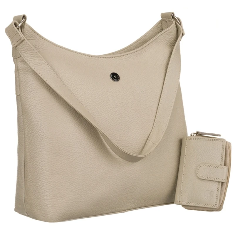 Moderní městská středně velká dámská kabelka světle béžová