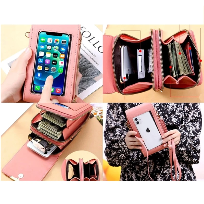 Dámská velká kabelka na telefon a doklady - FOREVER RO94 hnědá