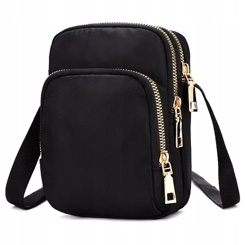 Dámská prostorná taštička na telefon, doklady, peněženku - 3x kapsička na zip