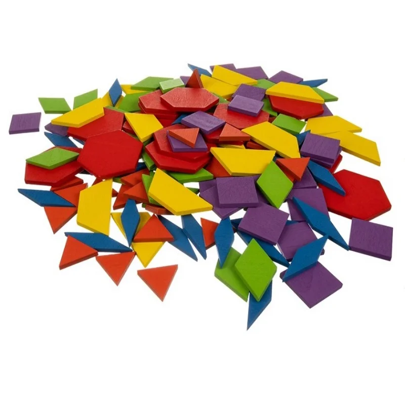 Dětské dřevěné puzzle na skládání geometrických obrazců 
