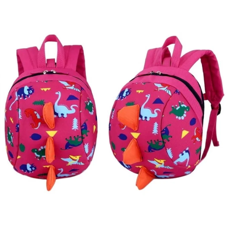Růžový batoh pro holčičku do školky, na výlety Dinosaurus T70