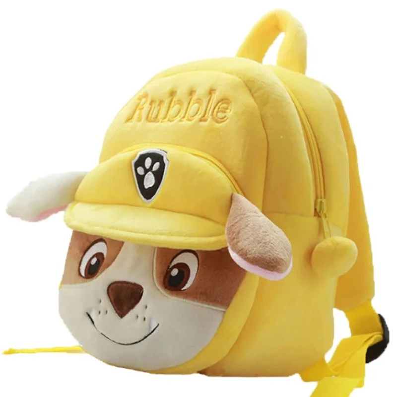 Žlutý batůžek pro holčičku z plyšového materiálu