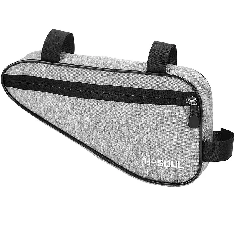 Světle šedá cyklistická brašna na rám kola B-SOUL RO49S