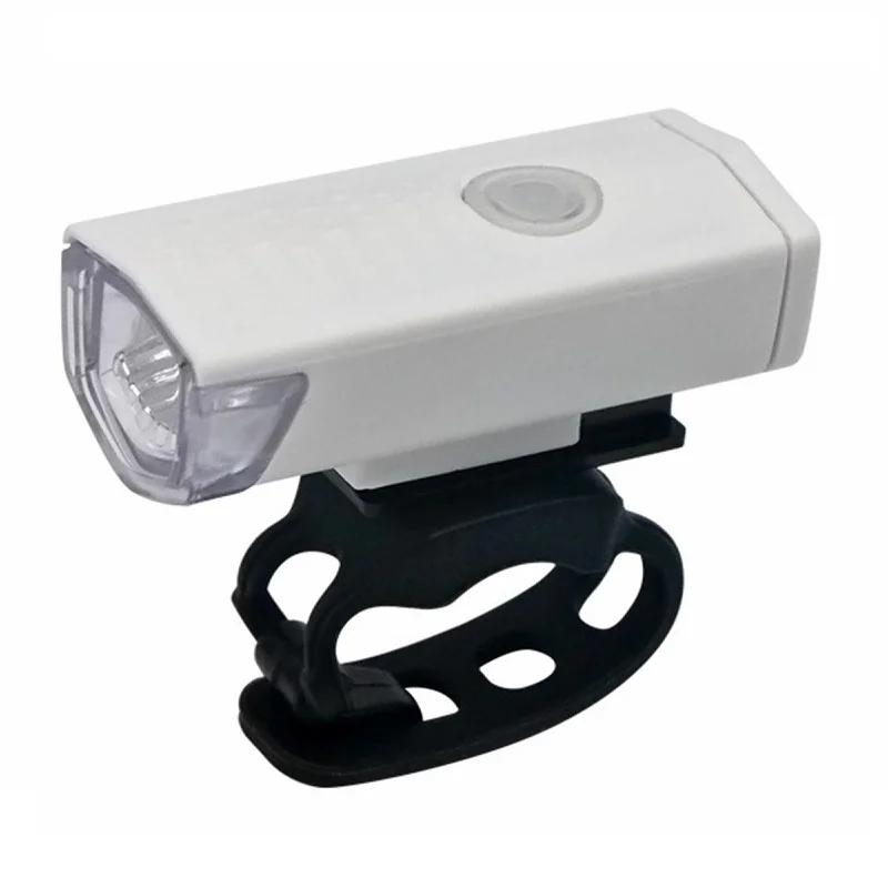 Přední USB LED světlo na kolo v bílé barvě - dobíjecí