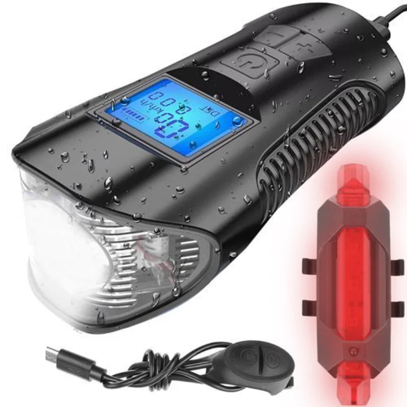 Sada USB LED světel na kolo s tachometrem TRIZAND RO9S