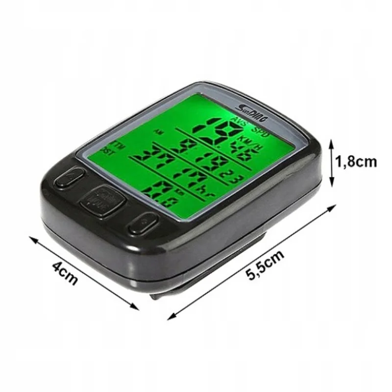 Tachometr na kolo s podsvíceným LCD displej - 27 funkcí