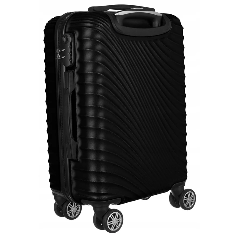 Černý malý skořepinový kufr na kolečkách