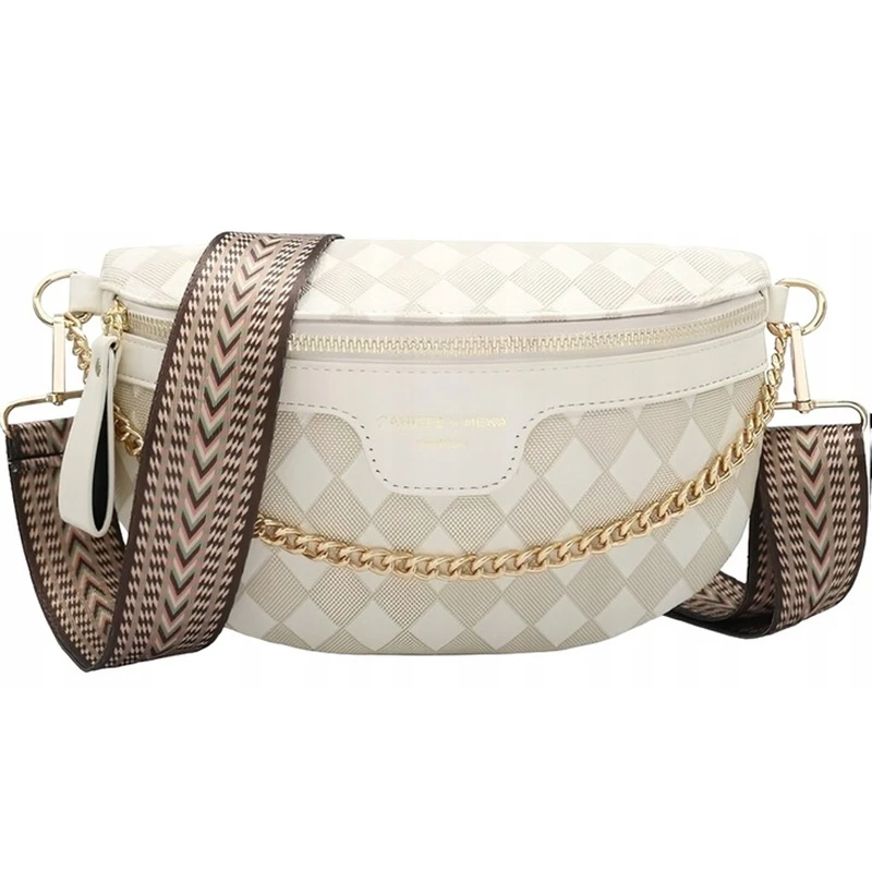 Béžová městská elegantní dámská crossbody ledvinka GP98
