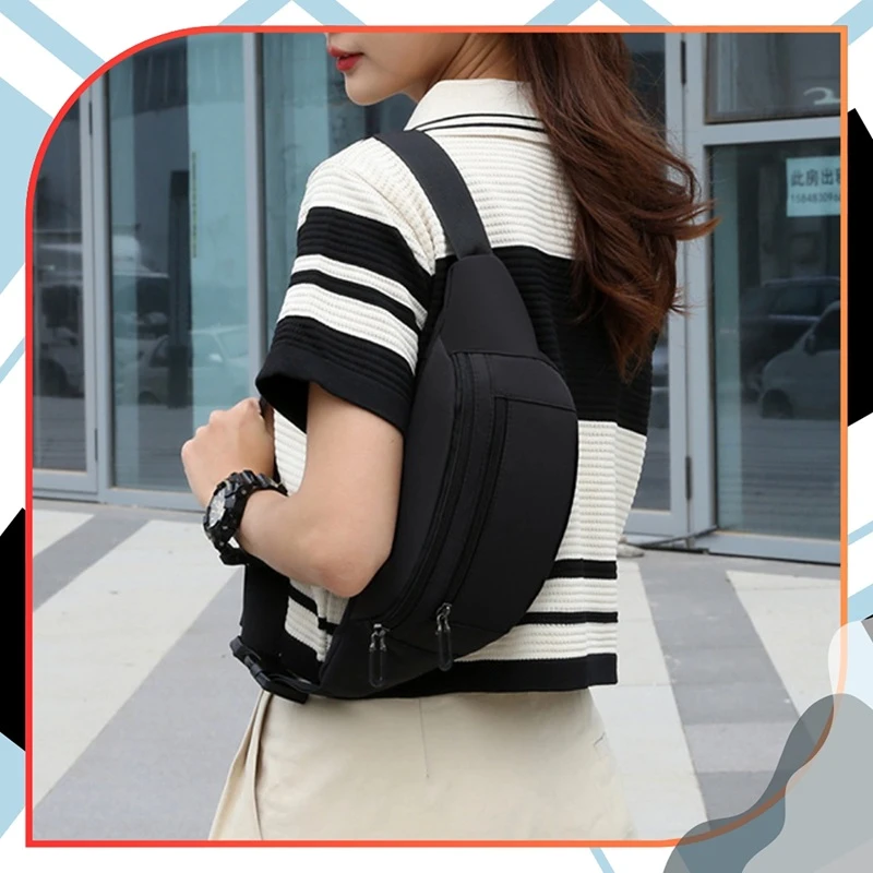 Módní dámská ledvinka přes rameno - černá