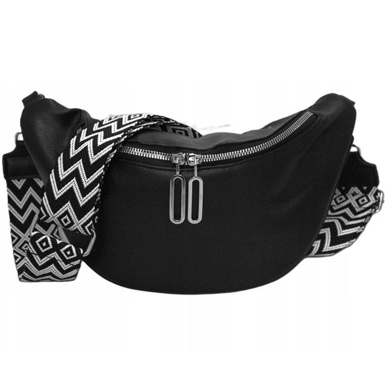 Velká dámská crossbody ledvinka přes rameno - široký pásek TRM01