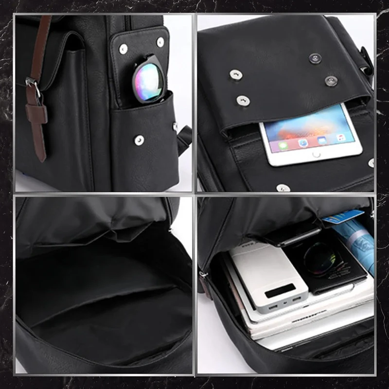 Luxusní pánský batoh z  eko kůže BB26 - přihrádky, kapsy, kvalitní zipy