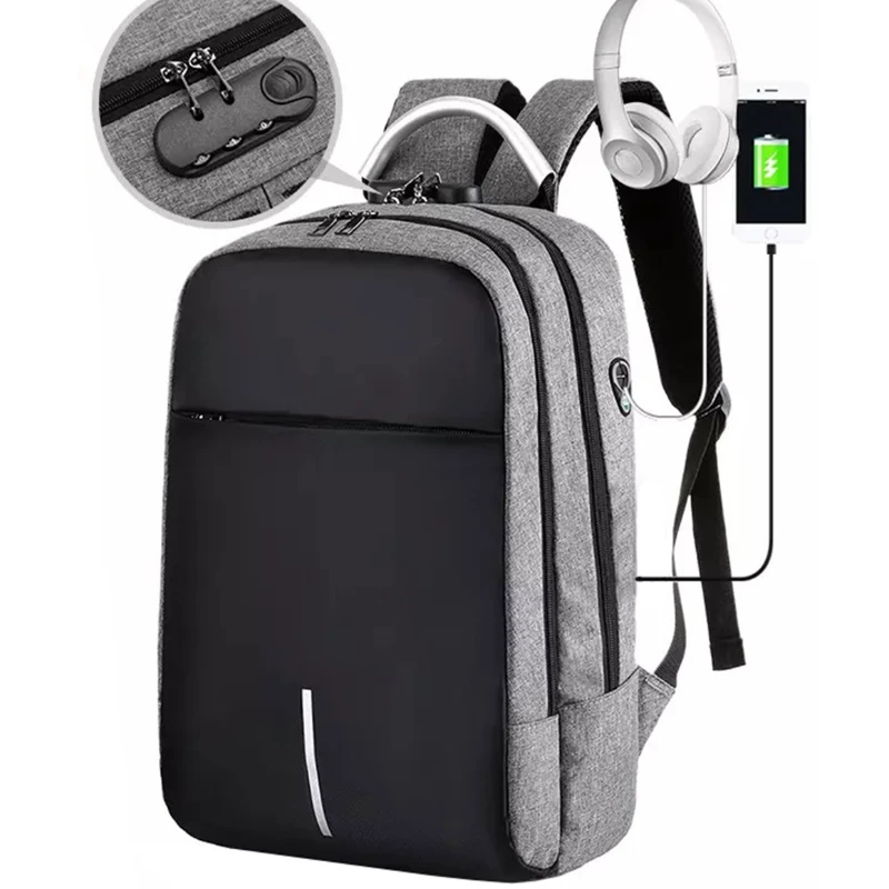 Batoh na notebook s uzamykatelnou přihrádkou + USB port