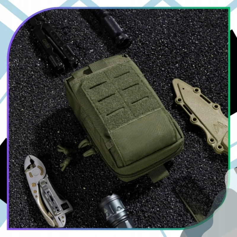 Pánská survival taktická taštička R127 zelená – EDC kapsa na nářadí, multitool a svítilnu