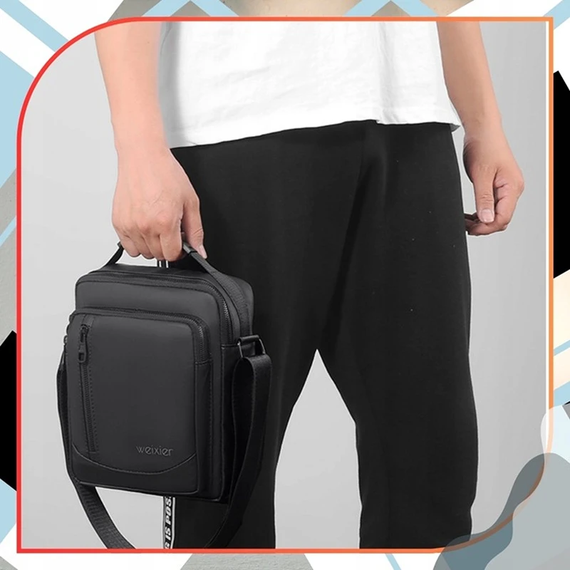 Prostorná pánská kabelka přes rameno v černém provedení 