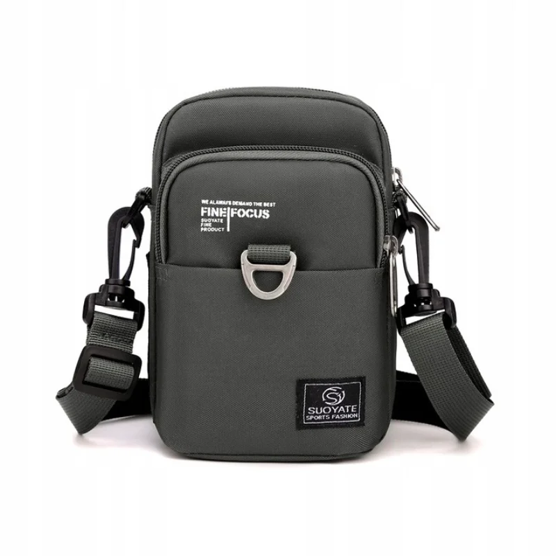 Univerzální šedá pánská taštička přes rameno na telefon a doklady SPORTS R12S