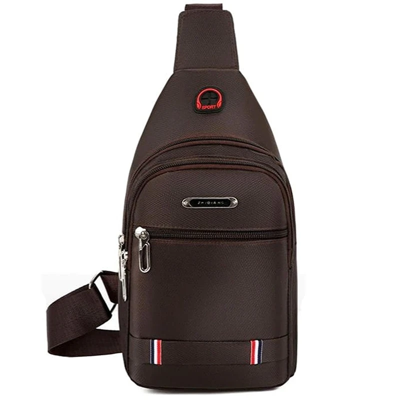 Malý turistický pánský batoh přes rameno - hnědý