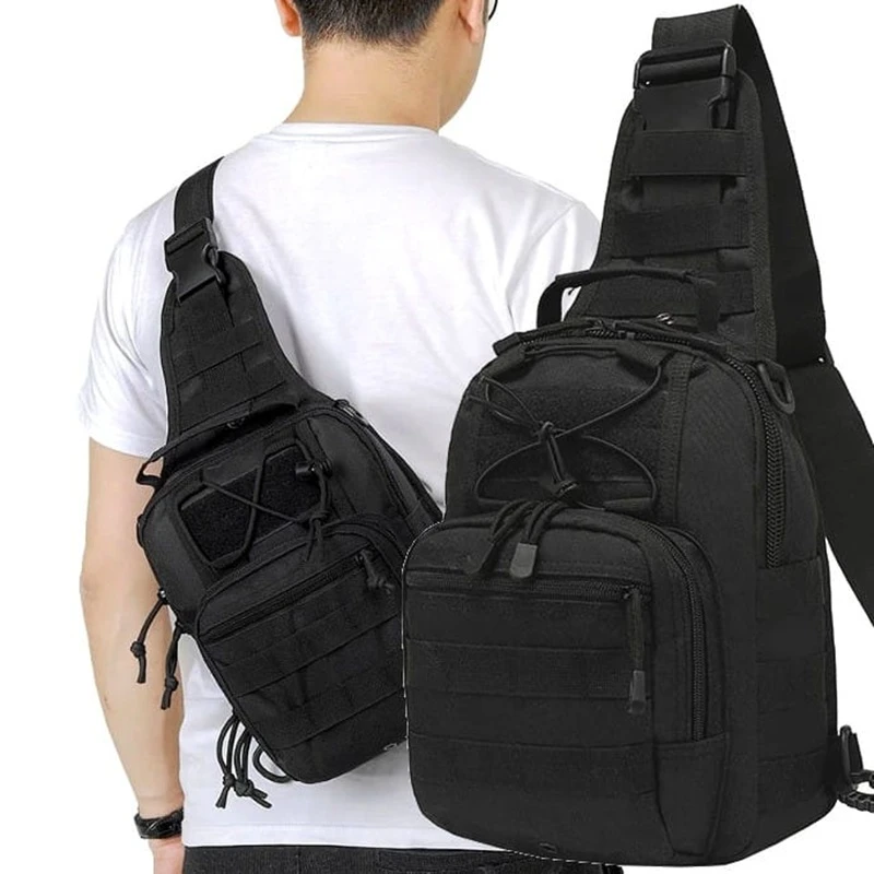 Taktický malý pánský batoh přes rameno v černém provedení 