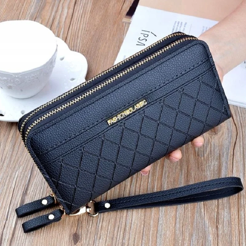 Černá dámská dvojitá peněženka na telefon - FASHION ROC30