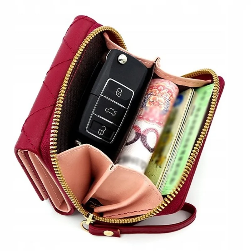 Praktická malá dámská peněženka do kabelky - PURSE RED25
