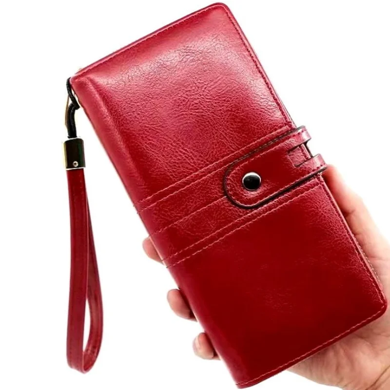 Červená dámská peněženka s páskem kolem ruky ROC1R