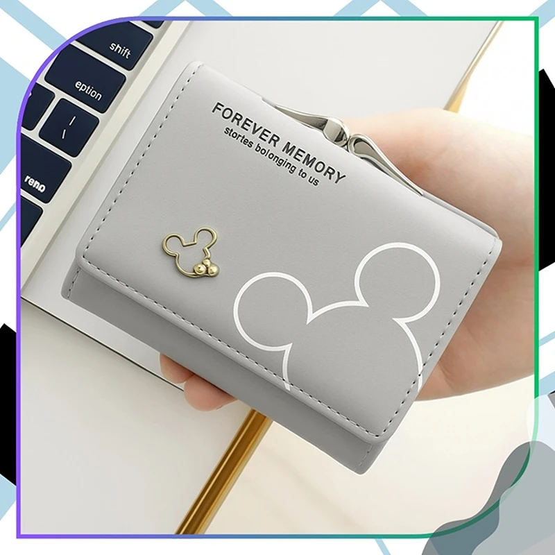 Malá dámská peněženka MOUSE ROC41 šedá z ekologické kůže se zapínáním na patentku a kovovou ozdobou, elegantní peněženka do kabelky.