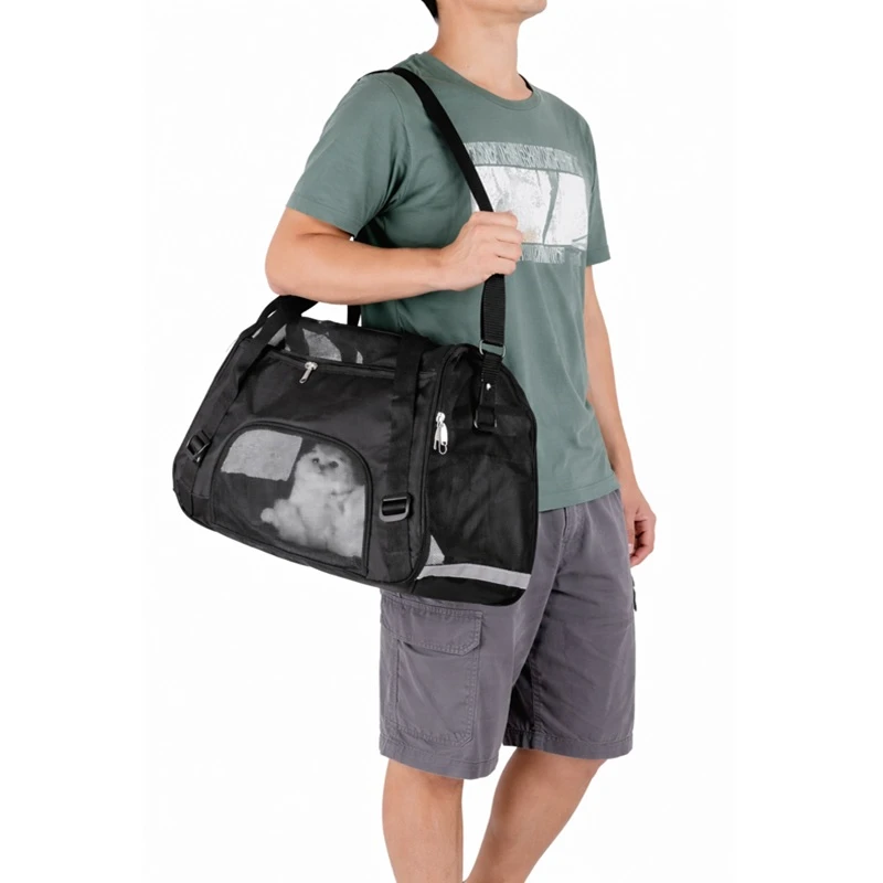 Přepravní taška pro malého psa nebo kočku s hmotností 10 kg - pohodlné nošení přes rameno XJ5554