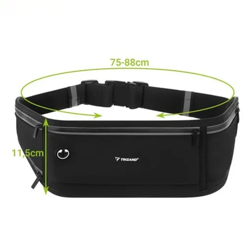 Běžecká sportovní ledvinka na telefon 7" černá s reflexními prvky