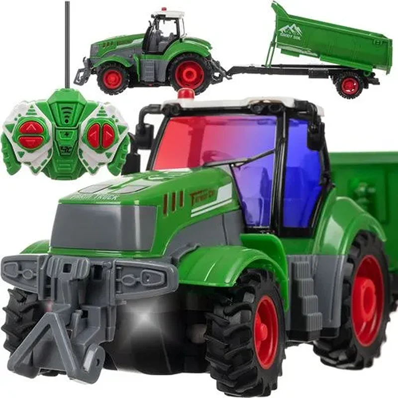 Dětský traktor s vlečkou na dálkové ovládání Kruzzel 24850 zelený