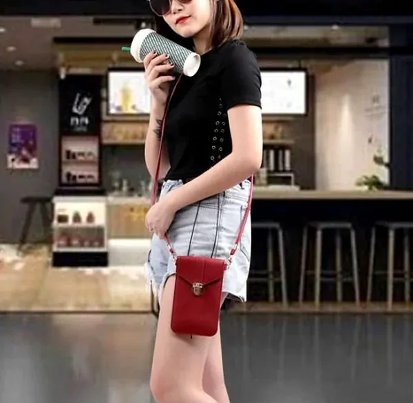 Dámská růžová kabelka na telefon