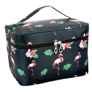Cestovní kosmetický kufřík – organizér na kosmetiku plameňák