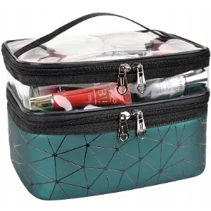Kufřík na kosmetiku – organizér na make-up, zelený