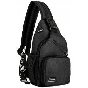 Pánský batoh přes rameno R11 černý – sportovní batoh se 3 kapsami