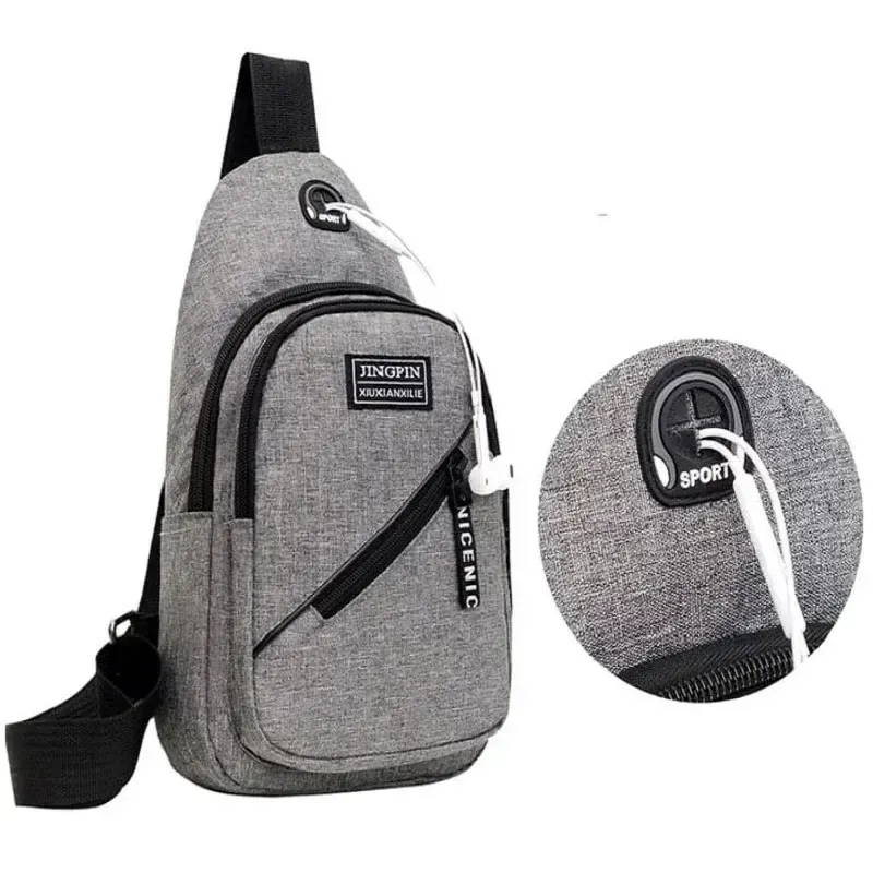 Pánský batoh přes rameno JING – mini batoh se 3 kapsami na zip