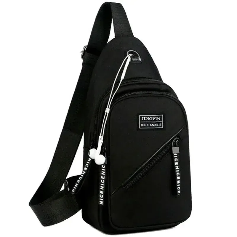 Pánský batoh přes rameno JING – mini batoh se 3 kapsami na zip